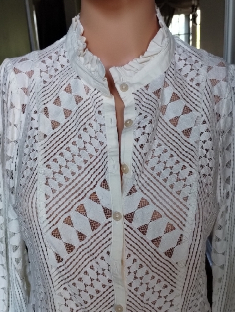 Crochet Button-Front Anthropologie Top - Picture 5 of 15
